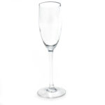 The Optic White Wine Glass from the 25-rack, featuring an elegant long stem, is available for rental standing upright on a pristine white background in Atlanta. Elevate your event with T3 Event Rentals, your go-to source for premier glassware.