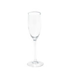 An Optic White Wine Glass (25 rack), available for rental from T3 Event Rentals, exhibits a sleek stem and gently curved bowl, standing gracefully against a plain white backdrop. Perfect for events in Atlanta.