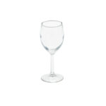 A sleek Optic White Wine Glass (25 rack) with a delicate slender stem is elegantly displayed against a simple white background, perfect for enhancing the sophistication of any wine glass collection in Dawsonville. Available exclusively through T3 Event Rentals, the go-to choice for top-tier event rentals in North Georgia.