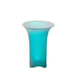 The Lit 30 Round Cocktail Table, available for rent from T3 Event Rentals, boasts a sleek cylindrical design with a white tabletop and an illuminated turquoise base. Its the perfect addition to modern decor for your next Dawsonville event.
