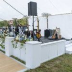 Stage surround rental in herringbone for 16×24' stage