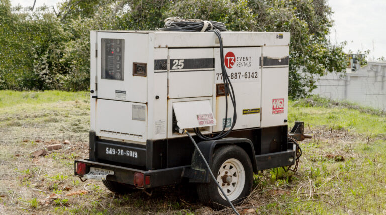Initial setup of our 20Kw Towable Generator Rental.