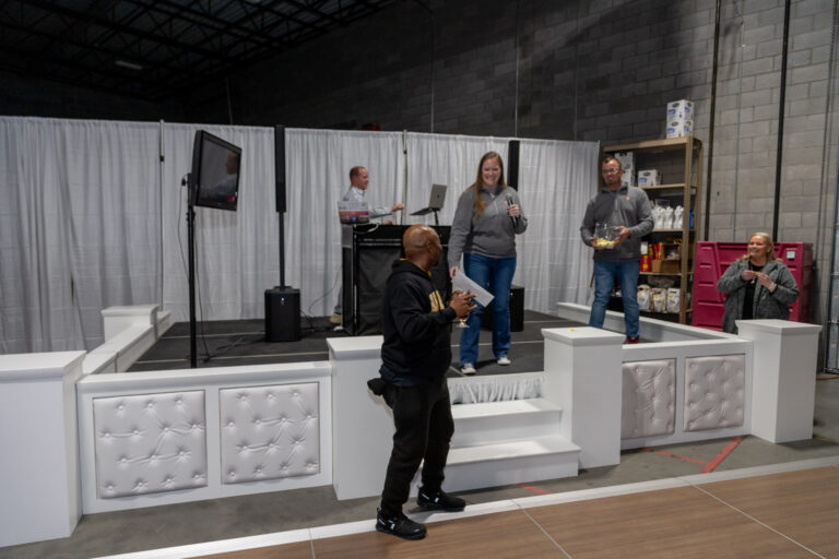 prize winner on his way to pick up his winnings