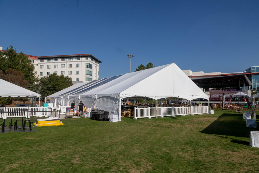White and Clear Top Frame Tent at Atlanta College Event