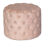 Buckhead Pouf Blush – Fully Upholstered Velvet Lounge Ottoman
