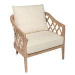 Ivory wooden lounge chair rental for weddings and events in North Georgia