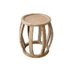Add a touch of elegance to your next Atlanta event with this small, round wooden side table featuring a woven top and open, curved slat base. Available for rent from T3 Event Rentals—your go-to source for unique rental furniture in the Atlanta area. Perfect for weddings, parties, and corporate gatherings!.