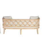 Ellenwood Sofa two-seater with ivory cushions and natural wood frame, perfect for events and lounge setups