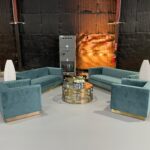 Event photo of our buckhead sofas, buckhead chairs, and buckhead coffee table.