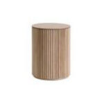 Elevate your Atlanta event with this round wooden side table, featuring stylish vertical grooves for a ribbed, textured look and a modern light wood finish. Available for rent only from T3 Event Rentals, this contemporary side table is perfect for weddings, parties, or corporate gatherings throughout the Atlanta area. Choose T3 Event Rentals to bring refined style and functional design to your next event in Atlanta—always rentals, never sales!.