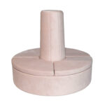 Buckhead Banquette Blush and Tiffany – Velvet Round Lounge Seating Rental