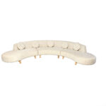 Buckhead Sofa Champagne Curved Neutral Lounge Furniture Rental