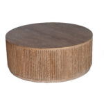 Savannah Coffee Table Wood Round Fluted Lounge Rental