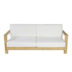 Savannah Sofa 2-Person White Natural Wood Lounge Rental