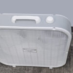 Rent a Box Fan from T3 Event Rentals in Forsyth County. Features a handle and top control knob. Perfect for local cooling needs.