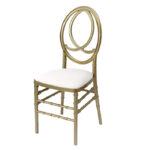 Gold Phoenix Chair with white cushion