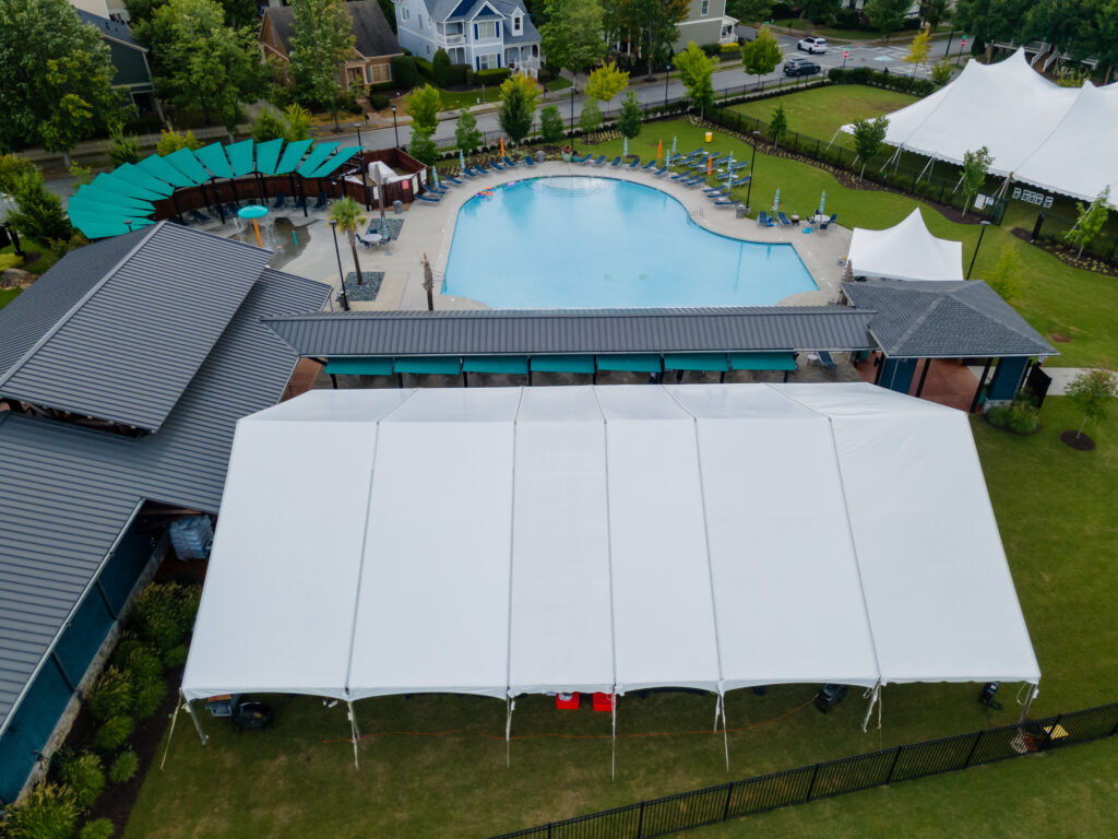 50 foot white top frame tent rental