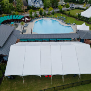 50 foot white top frame tent rental
