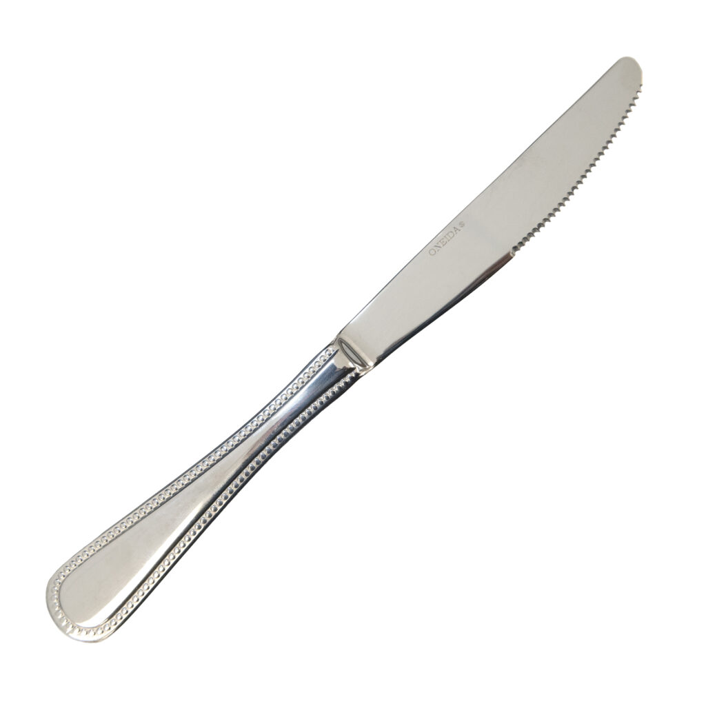 Silver Beaded Dinner Knife, rented by T3 Event Rentals