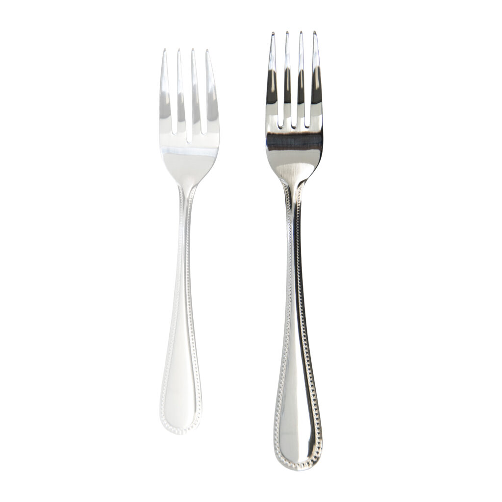 Silver Beaded Dinner Fork, rented by T3 Event Rentals