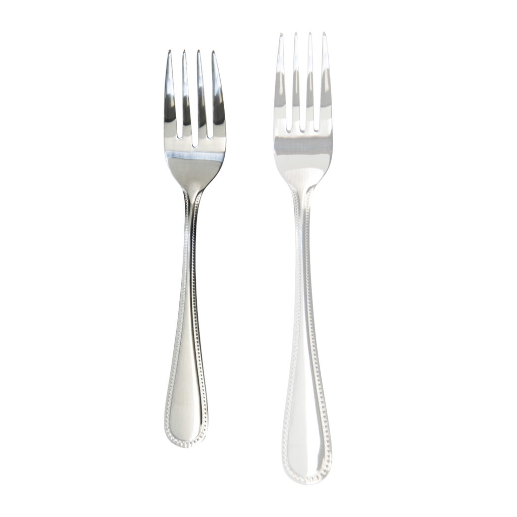 Silver Beaded Salad and Dessert Fork, rented by T3 Event Rentals