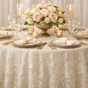 Paisley Lace Blush Linens