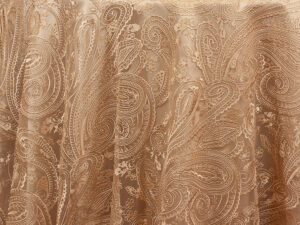 Champagne Paisley Lace Linens