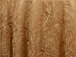 Gold Paisley Lace Linens