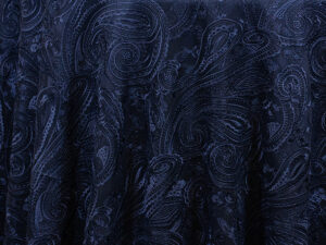 Navy Paisley Lace Linens