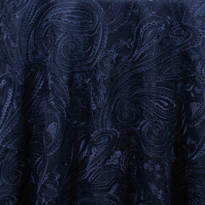 Navy Paisley Lace Linens